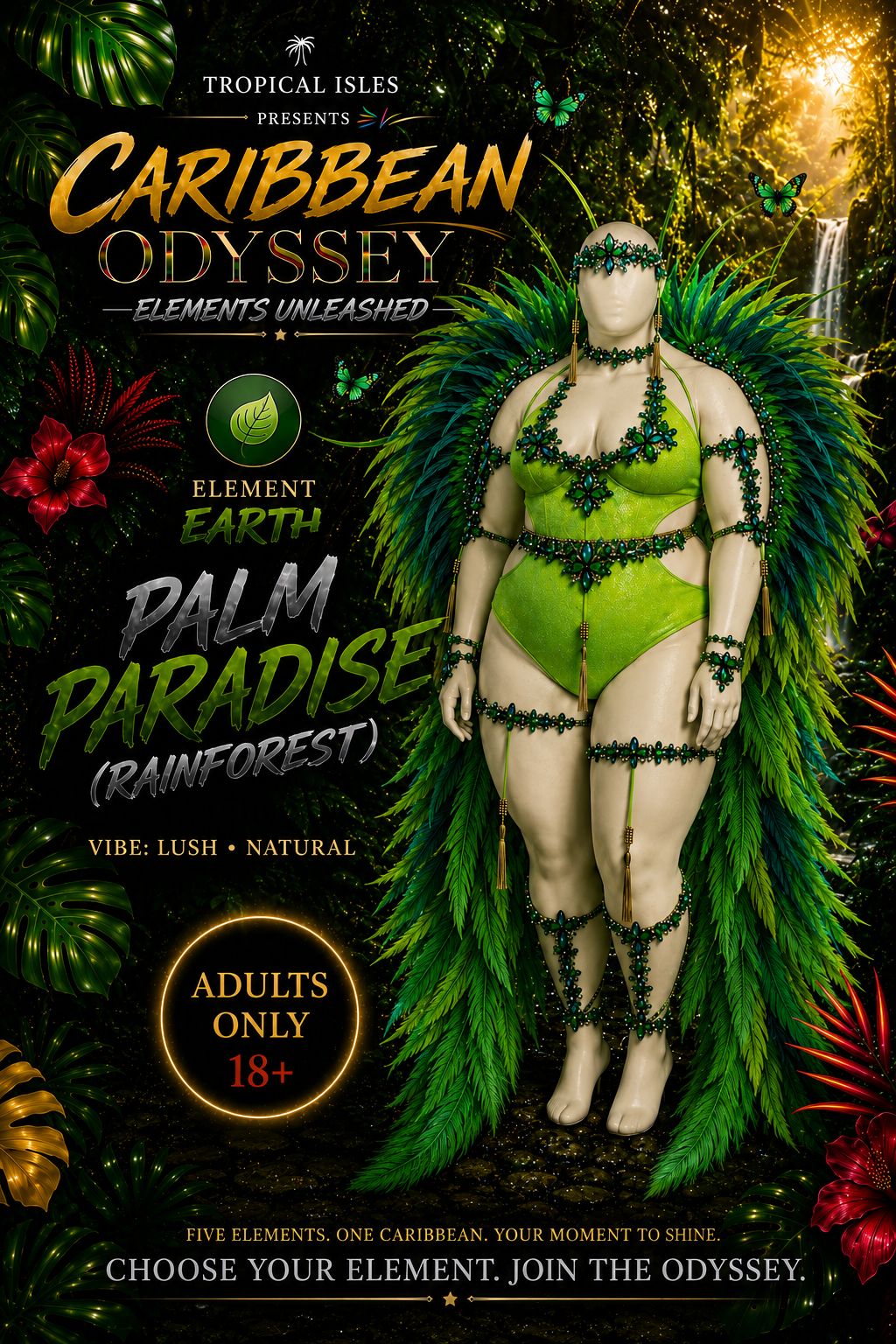 Palm Costume with Backpack - Women’s