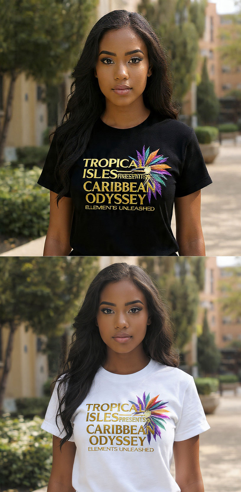 Caribbean Odyssey T-Shirt - Single Day Package (Black/Sunday White/Monday)